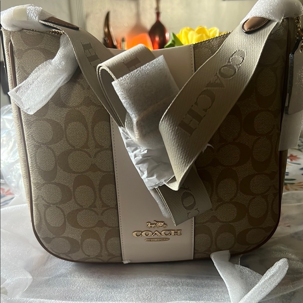 Coach Signature Brown and White Women's Bag